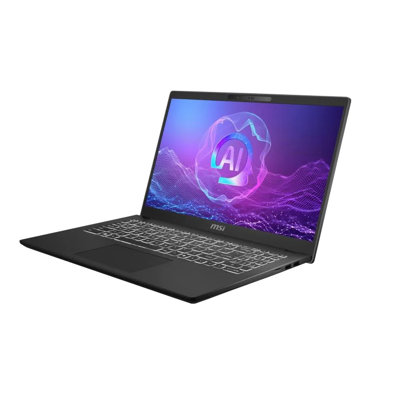 MSI Modern 15 H AI C2HMG-282FR Intel Core Ultra 9 285H Ordinateur portable 39,6 cm (15.6") Full HD 16 Go DDR5-SDRAM 512 Go SSD Wi-Fi 6E (802.11ax) Windows 11 Home Français Noir