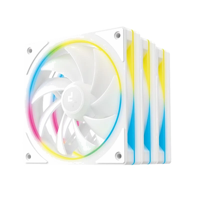 Pack 3 Ventilateurs Boîtier PC DeepCool FL12 WH 12cm Blanc