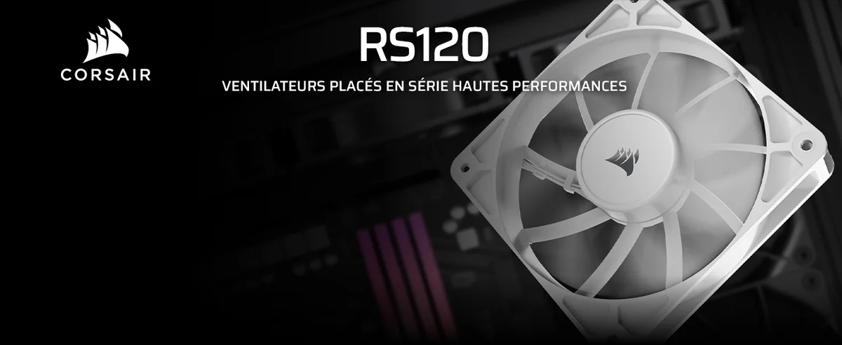 Corsair RS120-R ARGB Boitier PC Ventilateur 12 cm Blanc 3 pièce(s)