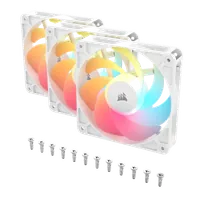 Pack 3 Ventilateurs Corsair RS120 ARGB 120mm Blanc PWM - 3