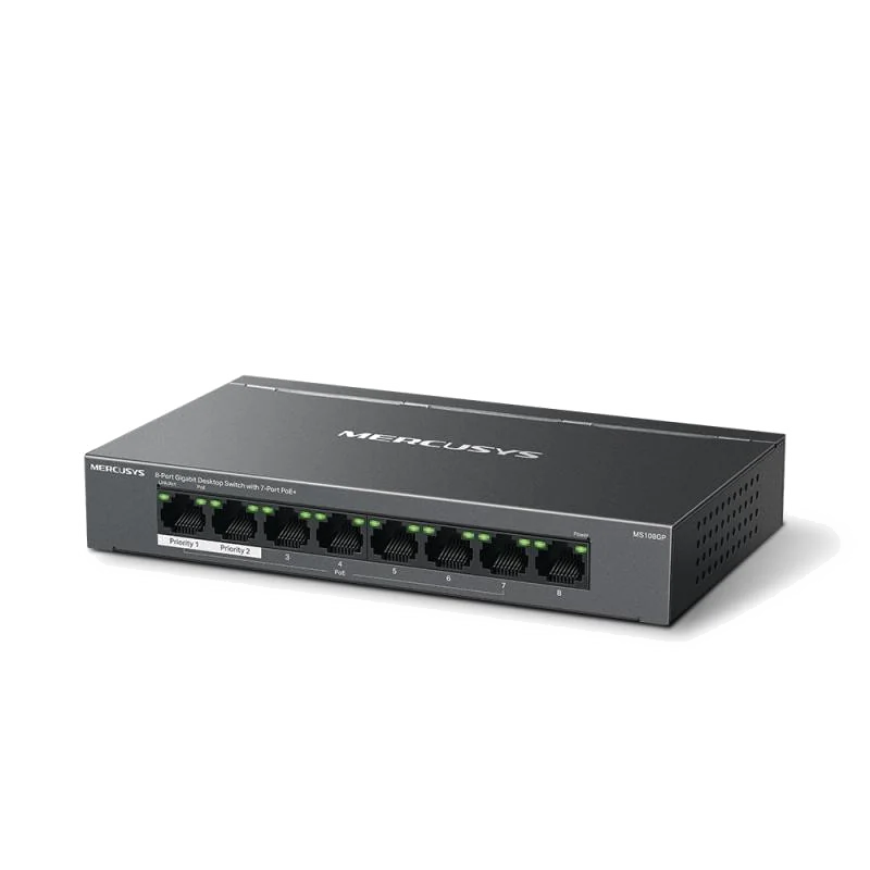 Switch Gigabit 8 Ports avec 7 Ports PoE+ - MS108GP