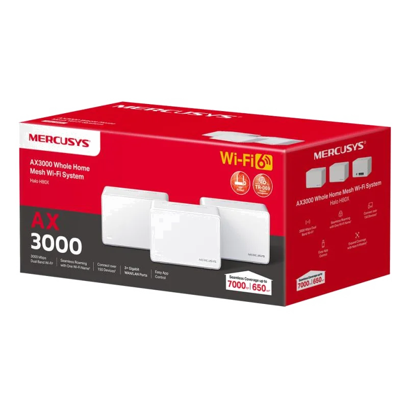 Mercusys Routeur WIFI AX3000 *HALO H80X(3-PACK)