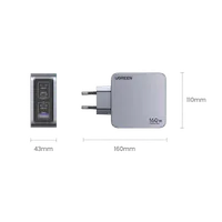 Ugreen Nexode Pro 160W GaN Charger with USB-C Cable Universel Noir, Gris Secteur Charge rapide Intérieure - 13