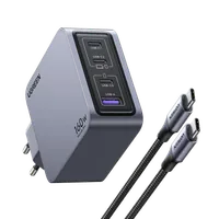 Ugreen Nexode Pro 160W GaN Charger with USB-C Cable Universel Noir, Gris Secteur Charge rapide Intérieure - 3