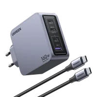 Ugreen Nexode Pro 160W GaN Charger with USB-C Cable Universel Noir, Gris Secteur Charge rapide Intérieure - 4