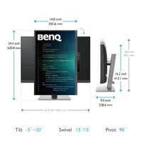 BenQ RD240Q écran plat de PC 61,2 cm (24.1") 2560 x 1600 pixels WQXGA LCD Noir - 5