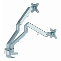 Support Écran Bureau FLEXEE Dual - Blanc - Pour 2 Écrans 32" - 2