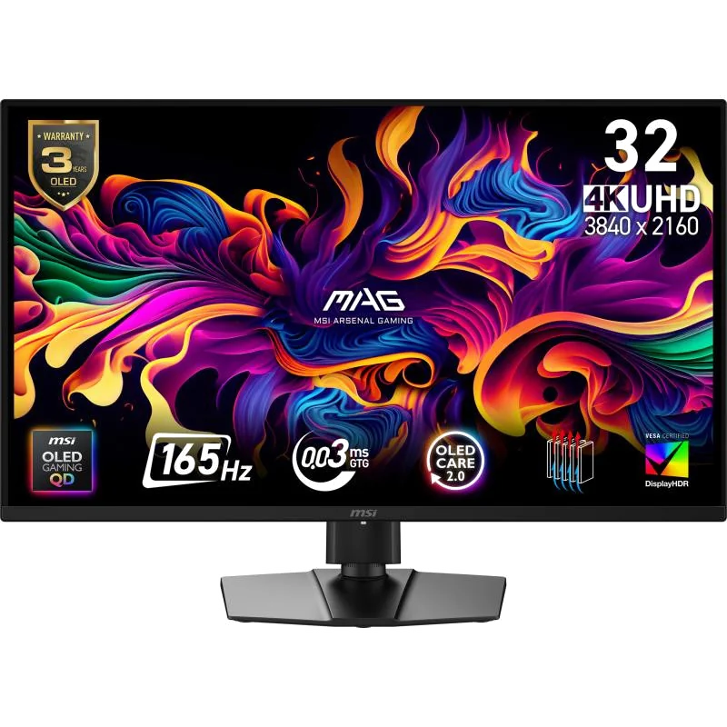 MSI MAG 322UP QD-OLED E16 écran plat de PC 80 cm (31.5") 3840 x 2160 pixels 4K Ultra HD Noir
