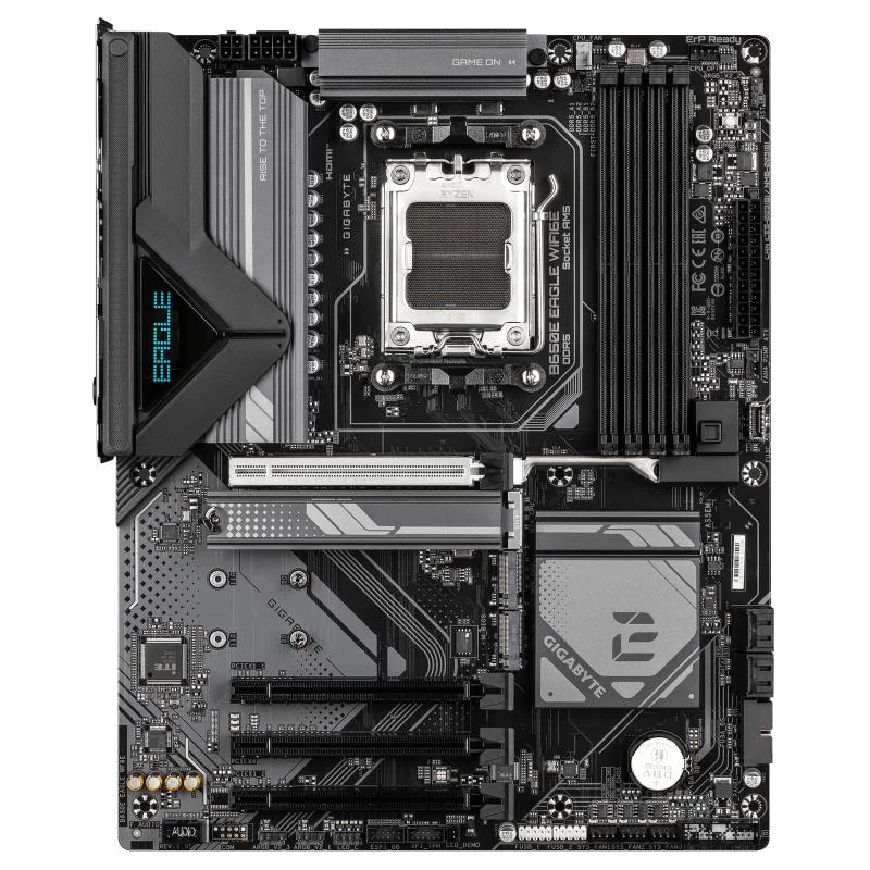 GIGABYTE B650E EAGLE WIFI6E Carte Mère - Processeurs AMD Ryzen 9000 Series, VRM 8+2+2 phases, jusqu’à 8200MHz DDR5 (O.C), 1xPCIe 5.0 + 2xPCIe 4.0 M.2, LAN 2.5GbE, WIFI 6E, USB 3.2 Gen 2