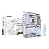 GIGABYTE X870E AORUS PRO X3D ICE Carte Mère – Prend en charge les processeurs AMD Ryzen 9000, VRM numérique 18+2+2 phases, jusqu’à 9000 Hz DDR5 (OC), 2 x PCIe 5.0 + 2 x PCIe 4.0, Wi-Fi 7, LAN 5 GbE, USB 4