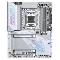GIGABYTE X870E AORUS PRO X3D ICE Carte Mère – Prend en charge les processeurs AMD Ryzen 9000, VRM numérique 18+2+2 phases, jusqu’à 9000 Hz DDR5 (OC), 2 x PCIe 5.0 + 2 x PCIe 4.0, Wi-Fi 7, LAN 5 GbE, USB 4 - 2