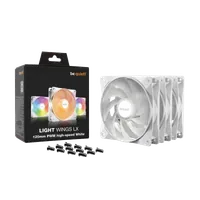 be quiet! Light Wings LX 120 mm PWM | Ventilateur PC ARGB high-speed White, Pack de 3 - 5