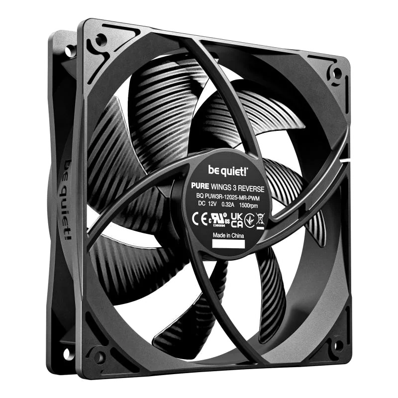be quiet! Light Wings 120 mm PWM Reverse Black | Ventilateur PC reverse blanc | Pack de 3