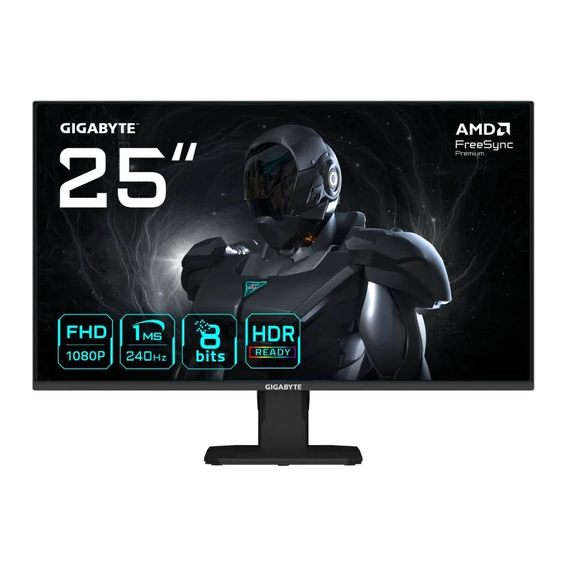 GIGABYTE GS25F2A Moniteur Gaming 25" FHD - 1920 x 1080, 240Hz, 1ms, 300 cd/m², Display HDR 10, HDMI 2.0, DisplayPort 1.4