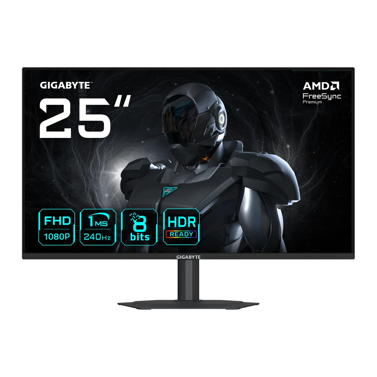 GIGABYTE G25F2A Moniteur de Jeu 25" FHD - 1920 x 1080, 240Hz, 1ms, 300 cd/m², Display HDR 10, HDMI 2.0, DisplayPort 1.4