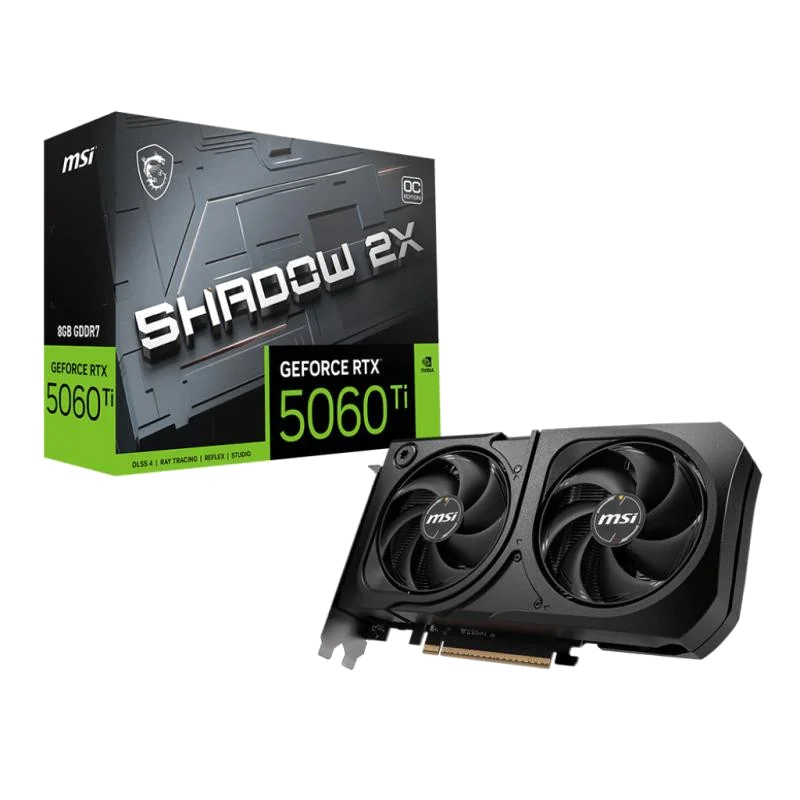 MSI GEFORCE RTX 5060 TI 8G SHADOW 2X OC PLUS carte graphique NVIDIA 8 Go GDDR7