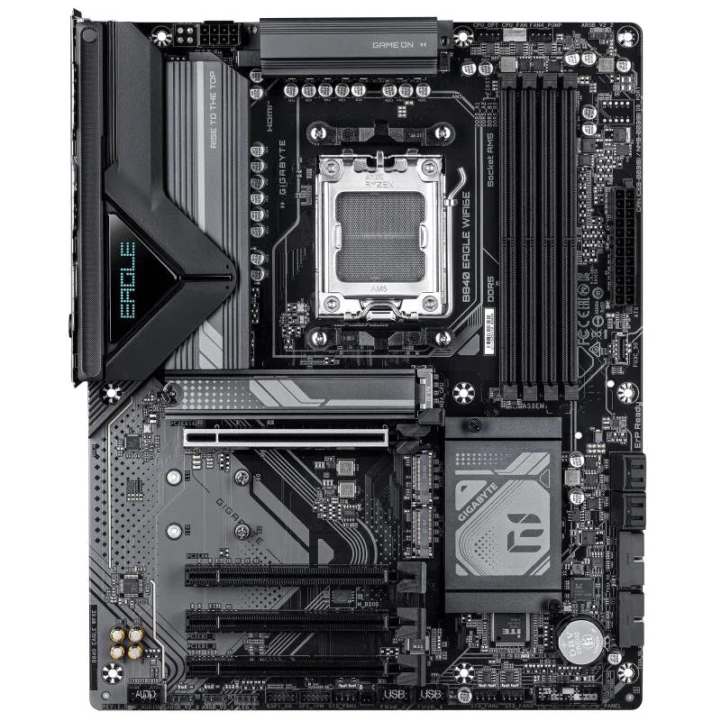 GIGABYTE B840 EAGLE WIFI6E Carte Mère - Processeurs AMD Ryzen 9000, VRM 8+2+2 phases, jusqu’à 8200MHz DDR5(O.C), 2xPCIe 4.0 + 1xPCIe 3.0 M.2, Wi-Fi 6E, LAN 2.5GbE, USB 3.2 Gen 2