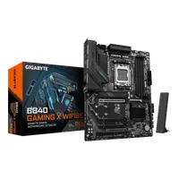 GIGABYTE B840 GAMING X WIFI6E Carte Mère - Processeurs AMD Ryzen 9000, VRM 12+2+2 phases, jusqu’à 7600MHz DDR5(O.C), 2xPCIe 4.0 + 1xPCIe 3.0 M.2, Wi-Fi 6E, LAN 2.5GbE, USB 3.2 Gen 2