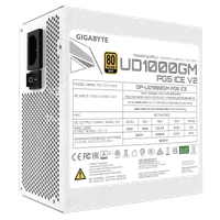 GIGABYTE UD1000GM PG5 V2 ICE Bloc d’Alimentation – PCIe Gen 5.1, 80 PLUS Gold, Conception entièrement modulaire, Ventilateur 120 mm, Compatible ATX 3.1, Prise EU - 6
