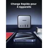 Ugreen DigiNest Pro 1 sortie(s) CA Type C 1,8 m 4 3680 W Noir