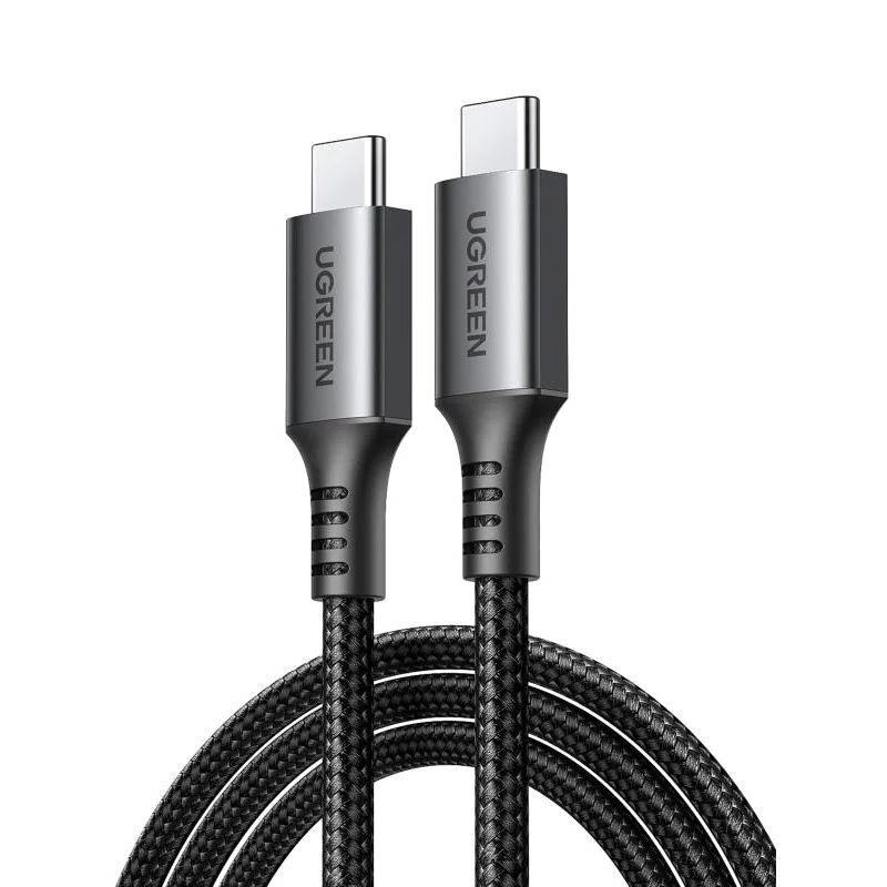 UGREEN Câble Renforcé 2m USB-C > USB-C Noir PD 60W Nylon *15374