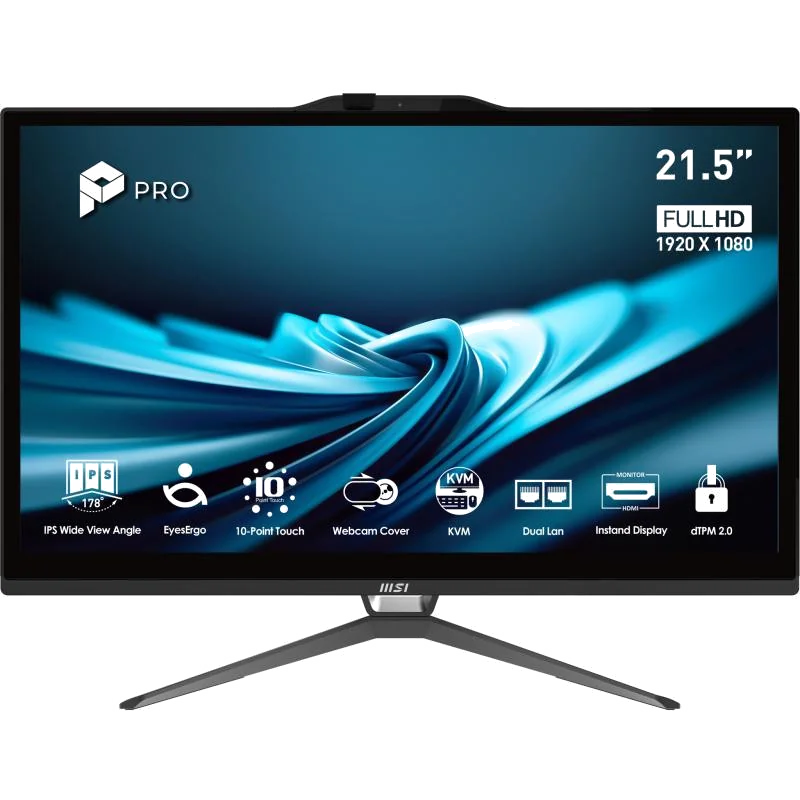 MSI Pro AP222T 14MA-613EU Intel® Core™ i3 i3-14100 54,6 cm (21.5") 1920 x 1080 pixels Écran tactile PC All-in-One 8 Go DDR4-SDRAM 512 Go SSD Windows 11 Home Wi-Fi 5 (802.11ac) Noir