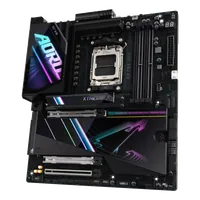 GIGABYTE X870E AORUS XTREME AI TOP Carte mère - Compatible avec les processeurs AMD Ryzen série 9000, VRM 18+2+2 phases, jusqu'à 8800 MHz DDR5 (OC), 1xPCIe 5.0 M.2 + 3xPCIe 4.0 M.2, WI-FI 7, LAN 10 GbE, USB 4 - 4