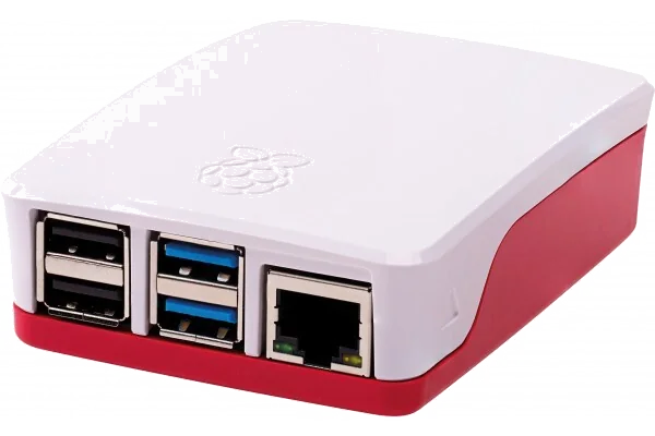 Boîtier Officiel Raspberry Pi 4 - Blanc/Rouge
