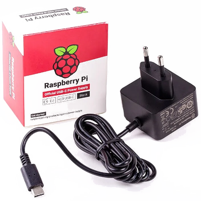 Alimentation Officielle USB-C 5V 3A pour Raspberry Pi 4 - Noir