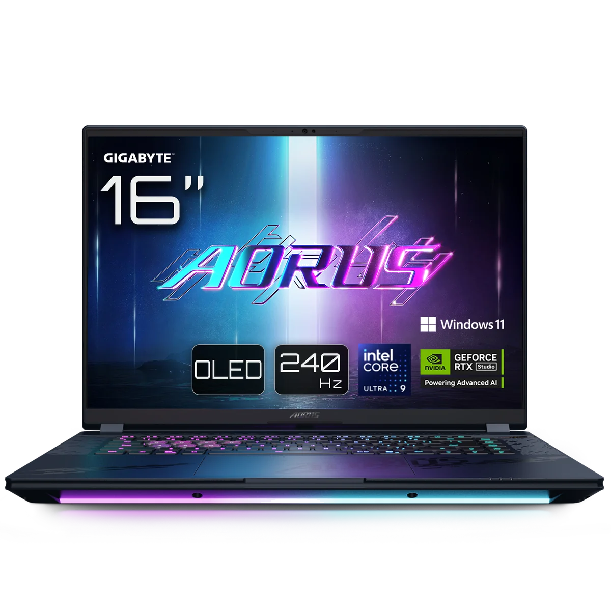 GIGABYTE AORUS MASTER 16 BZH Ordinateur Portable Gaming - 16,0“, 240Hz OLED, Intel Core 275HX, NVIDIA RTX 5090 GPU, 32Go DDR5 5600MHz, 2 x Gen4 1To SSD, Windows 11 Pro, Garantie 2 ans, AORUS MASTER 16 BZHC6FRE65SP