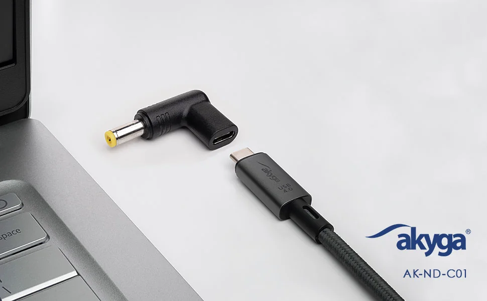 Adaptateur USB-C vers 5.5x2.5 mm pour Ordinateur Portable - Akyga AK-ND-C01