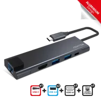 Station d'accueil USB-C 5-en-1 Advance Xpand Smart - Gris Aluminium - 1