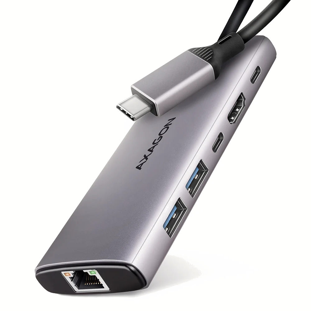 Axagon HMC-6G2L - Station d'accueil USB-C Aluminium