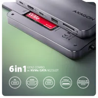 Axagon HMC-6GM2 - Hub USB-C 10Gbps avec HDMI, M.2 et Power Delivery 100W - 2