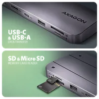 Axagon HMC-6GM2 - Hub USB-C 10Gbps avec HDMI, M.2 et Power Delivery 100W - 3