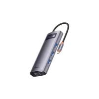 Station d'accueil USB-C 8-en-1 Baseus StarJoy Gris Foncé - Connectivité Ultime