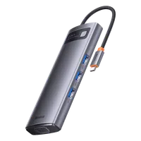 Station d'accueil USB-C 8-en-1 Baseus StarJoy Gris Foncé - Connectivité Ultime - 2