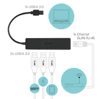 i-tec Advance USB 3.0 Hub 3 Ports + Adaptateur Gigabit Ethernet - 3