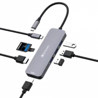 Verbatim CMH-08 USB Type-C 5000 Mbit/s Argent - 3