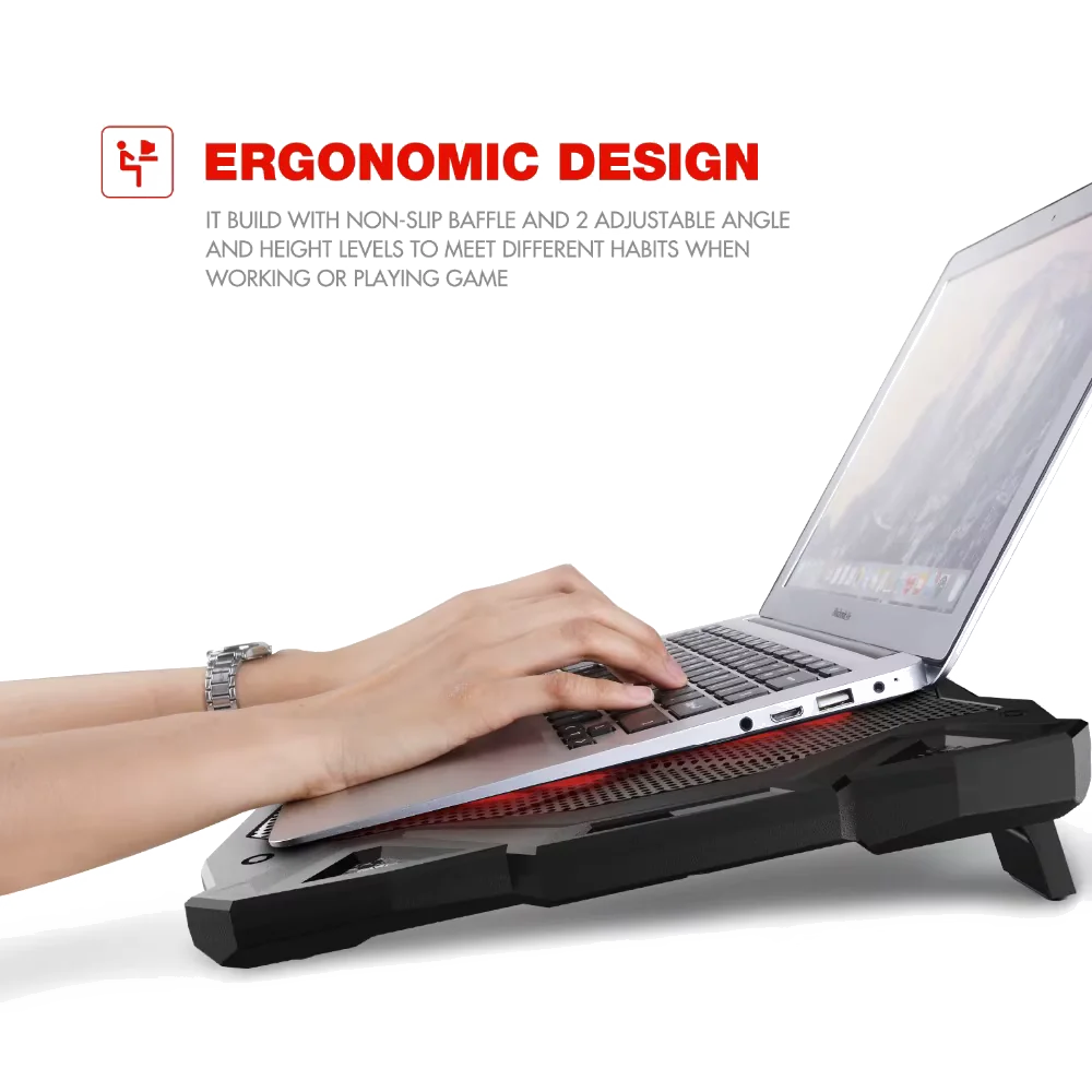 Refroidisseur pour Ordinateur Portable Havit HV-F2076 avec 4 Ventilateurs Silencieux et Rétroéclairage RGB