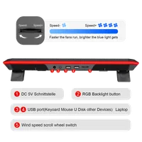 Refroidisseur pour Ordinateur Portable Havit HV-F2076 avec 4 Ventilateurs Silencieux et Rétroéclairage RGB - 4