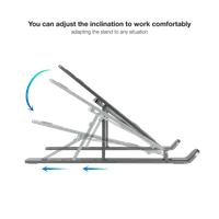 TooQ TQLRS0033-AL-G Support de livres Support pour ordinateur portable et tablette Gris 38,1 cm (15") - 2