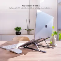 TooQ TQLRS0033-AL-G Support de livres Support pour ordinateur portable et tablette Gris 38,1 cm (15") - 7