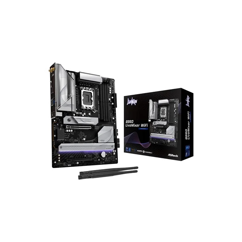 Carte Mère ASRock B860 LiveMixer WiFi - Intel LGA 1851, DDR5, PCIe 5.0