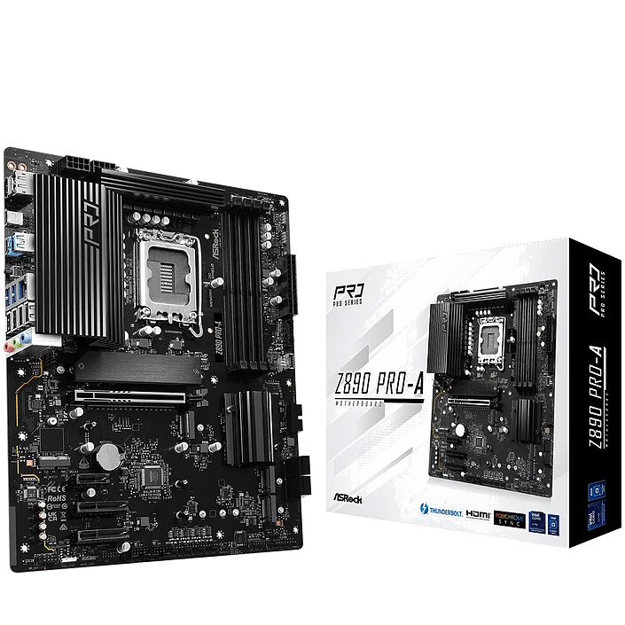 Carte Mère ASRock Z890 Pro-A ATX - Socket LGA 1851, DDR5, PCIe 5.0, Thunderbolt 4