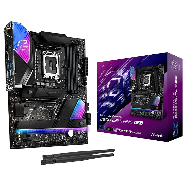 Carte Mère ASRock Z890 Lightning WiFi - ATX, Intel Z890, LGA 1851, DDR5, WiFi 7