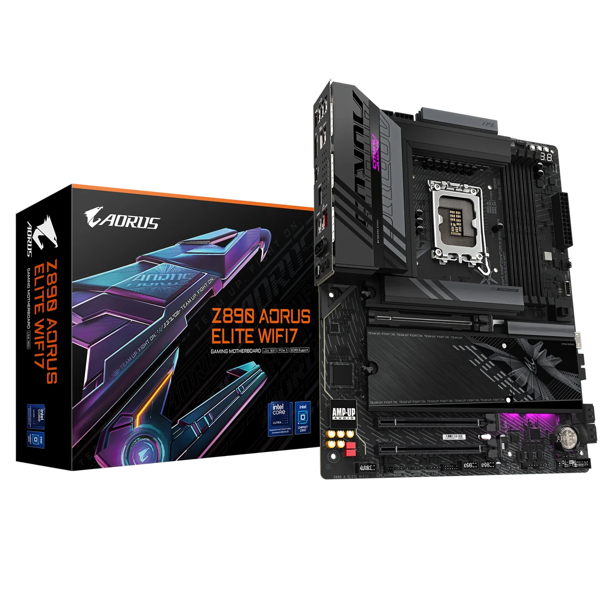 GIGABYTE Carte mère Z890 AORUS ELITE WIFI7 - Prend en charge les processeurs Intel Core Ultra (Série 2), VRM à 16+1+2 phases, jusqu'à 8800MHz DDR5 (OC), 1xPCIe 5.0 + 3xPCIe 4.0, Wi-Fi 7, LAN 2.5GbE, Thunderbolt 4