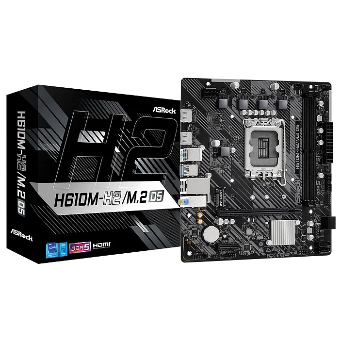 Carte Mère ASRock H610M-H2/M.2 D5 Micro ATX - Socket LGA 1700, DDR5