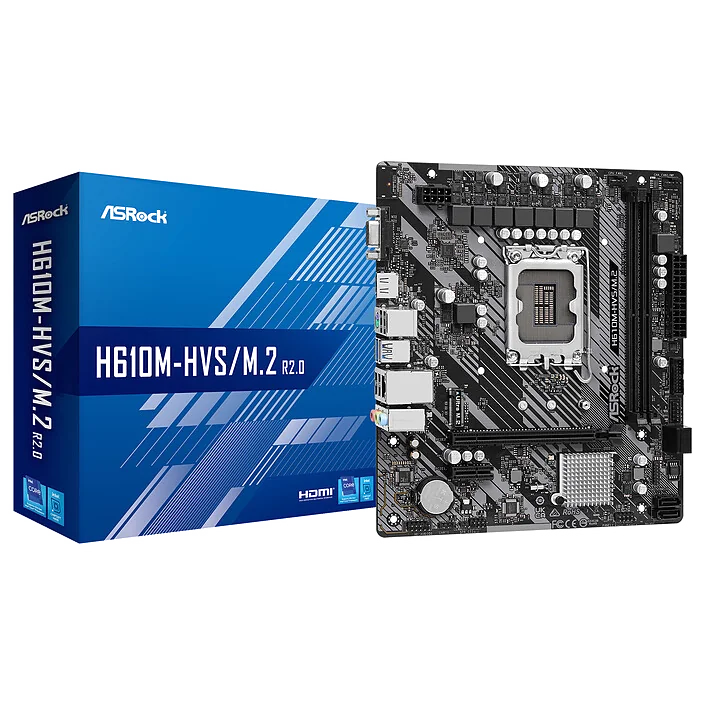 Carte Mère ASRock H610M-HVS/M.2 R2.0 Micro ATX - Socket LGA 1700 DDR4