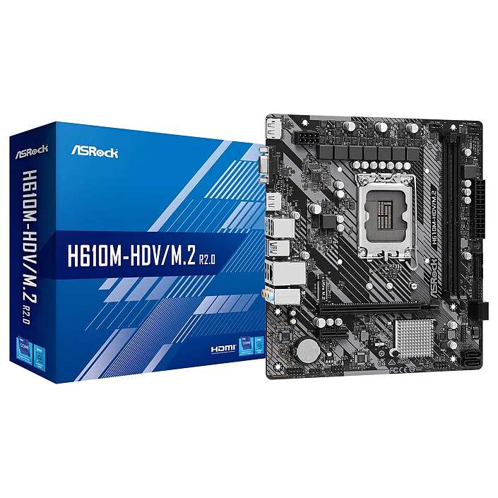 Carte Mère ASRock H610M-HDV/M.2+ DDR5 (Intel LGA 1700) Micro ATX